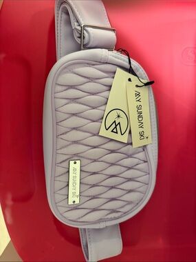 Sunday ski Quilted Lavender Crossbody Belt Bag